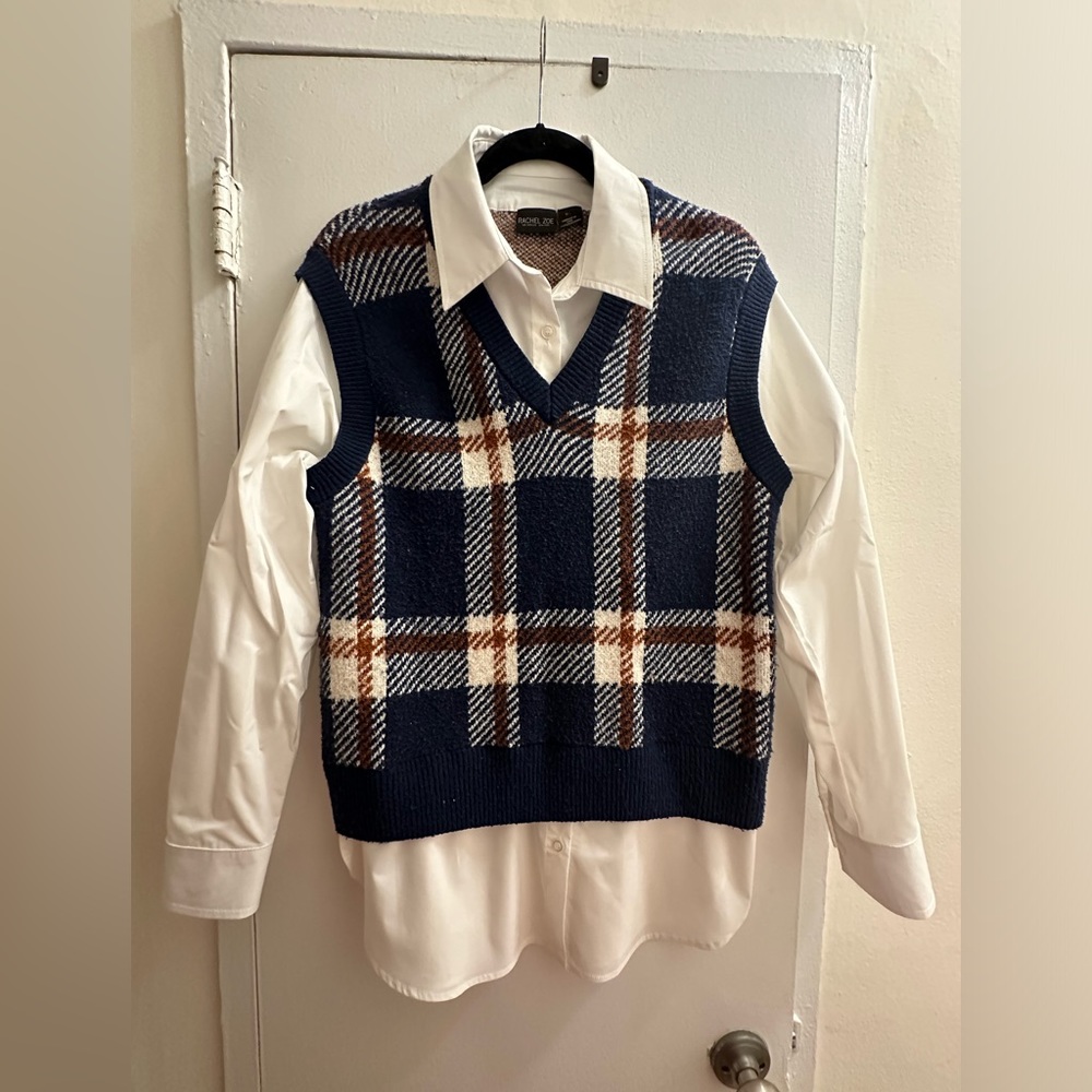 Rachel Zoe, L, sweater / button down